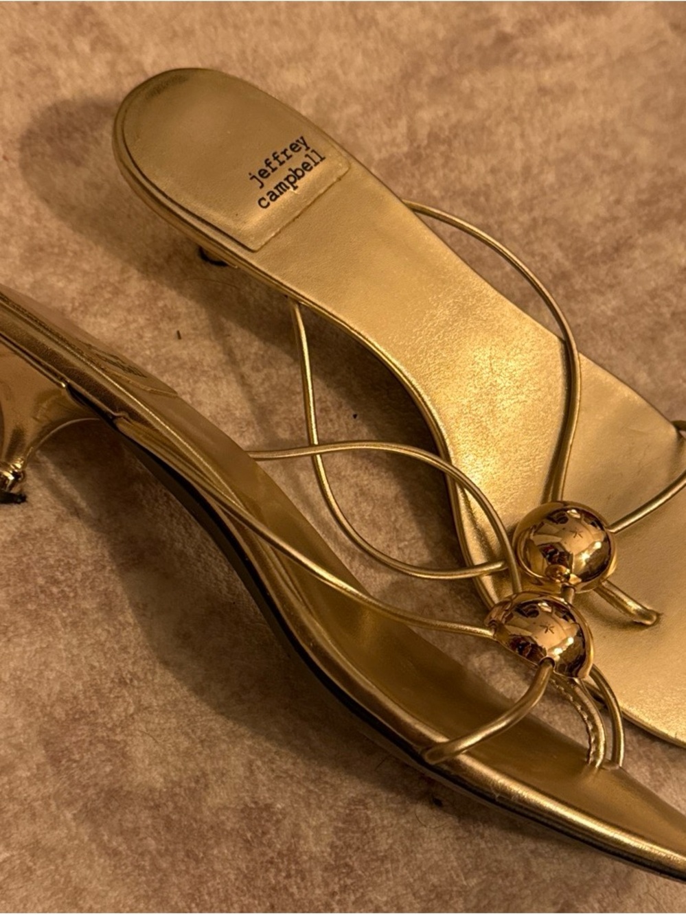 Jeffrey Campbell Gold Kitten Heels - Picture 2 of 3